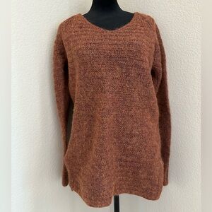 Bianca B.  Women M Rust  V-neck Long Sleeve Pullover Cardigan,Italy, Boho. Vtg